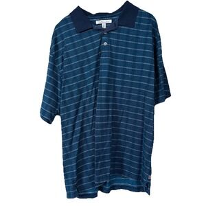 VTG Palmer Men's L Golf Polo Blue Knit‎ Striped Plaid 80s 90s Retro Y2K